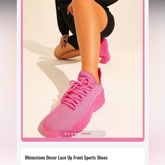 NWOT Pink Rhinestone Running Sneakers - Picture 6 of 9